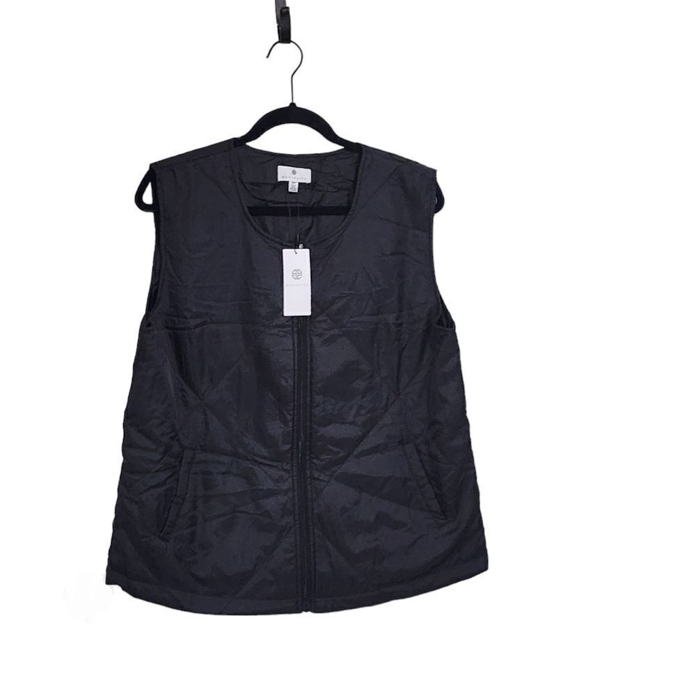 Socialite black quilted zip vest Sz S/M